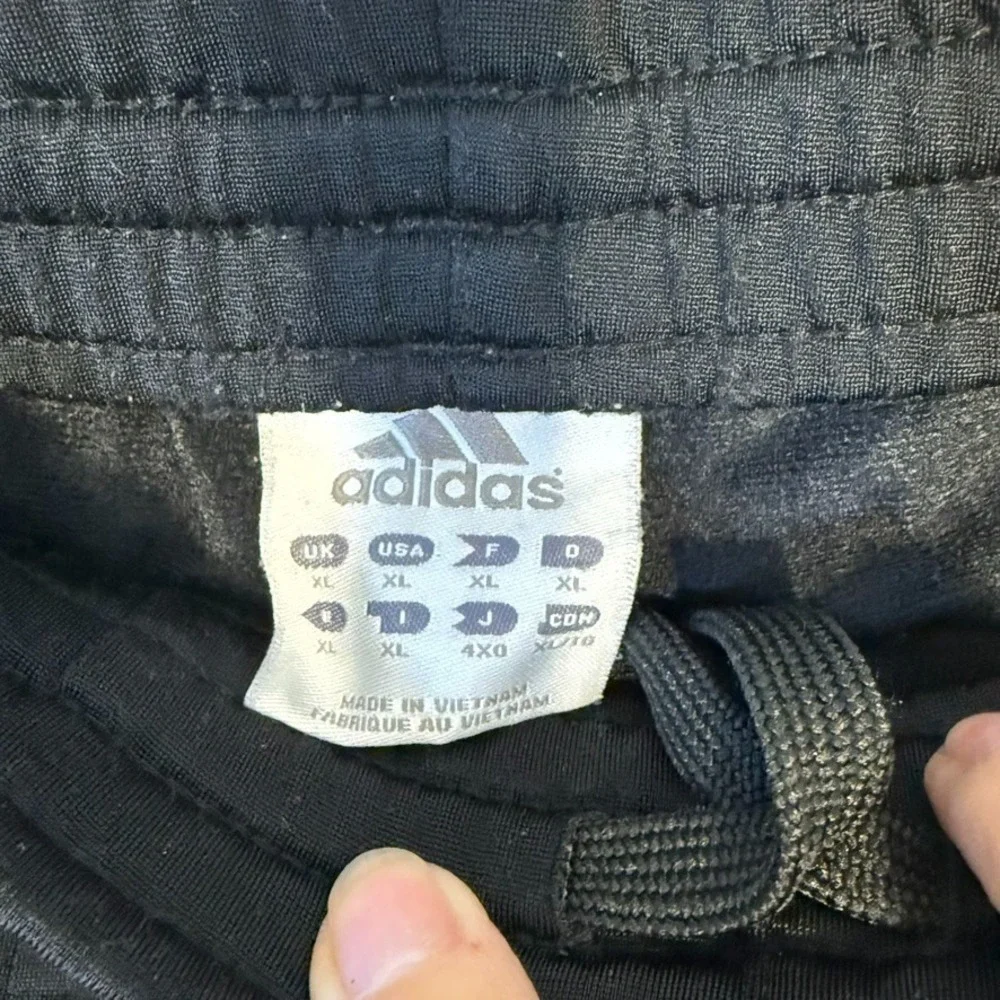 Vintage Adidas Track Pants Mens XL Black 3 Stripes Athleisure Zip Ankles‎ Y2K